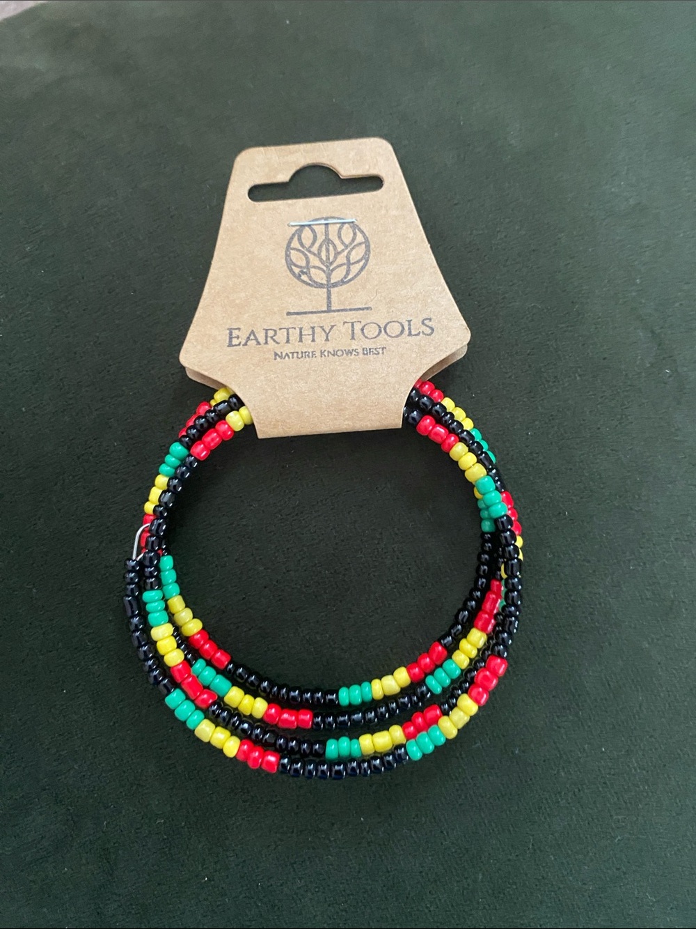 Multicolor Beaded Wrap Bracelet - Black, Red, Yellow, Green
